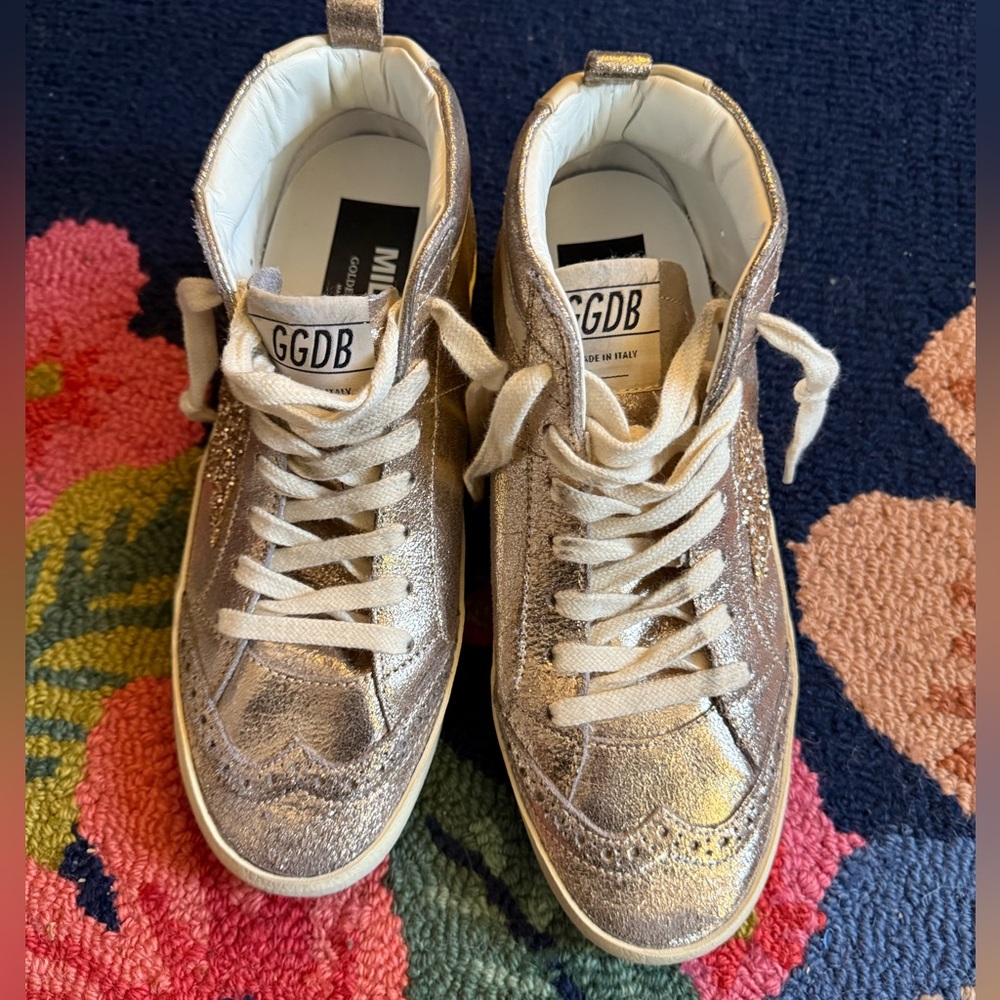 Golden Goose Midstar Private Grey Gold Creme Brule' Sneakers - Picture 9 of 15